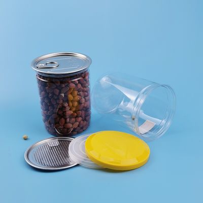 0.5l PET Kolay Açık Alüminyum Contalı Plastik Gıda Kavanozları