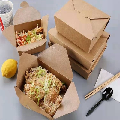 Toptan Kağıt Restoranı Konteyner Gitmek İçin Kutu Yiyecek Al