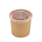 8oz Tek Kullanımlık Gıda Kabı Kahverengi Kraft Kağıt Çorba Kasesi Kapaklı Mikrodalga Erişte Kağıt Kase